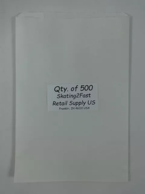 500 Qty. 8.5" x 11"  White Kraft Paper Merchandise Bag Retail Shopping Bags