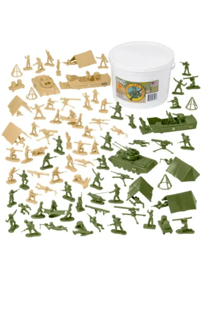 BMC Toys Plastic Army Women Female Military Soldier Figures Bucket Playset USA