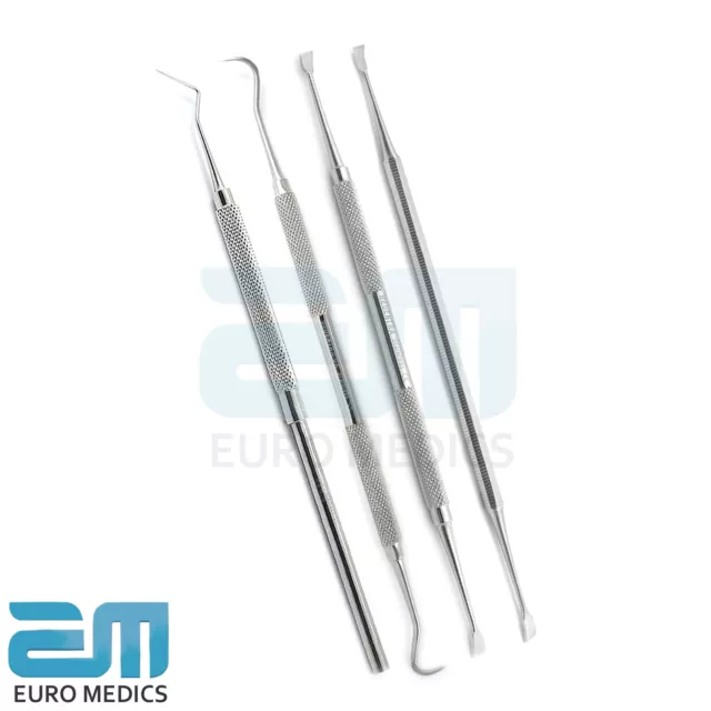 Set Of 4 Dental Probe No.9 Diagnostic Periodontal Dentist Tartar Remover Scalers