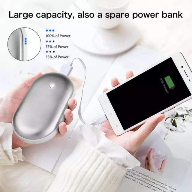 Rechargeable Hand Warmers USB 5000mAh Power Bank Electric Pocket Heater Warmer 3