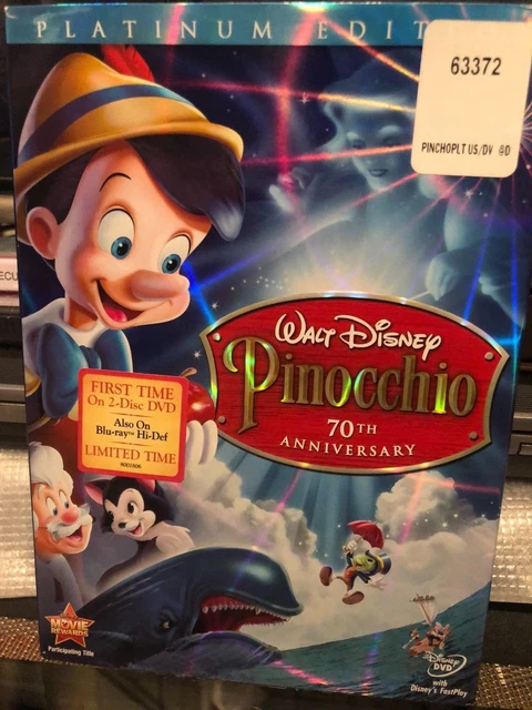 Pinocchio (Two-Disc 70th Anniversary Platinum Edition) (DVD) Walt Disney! NEW!