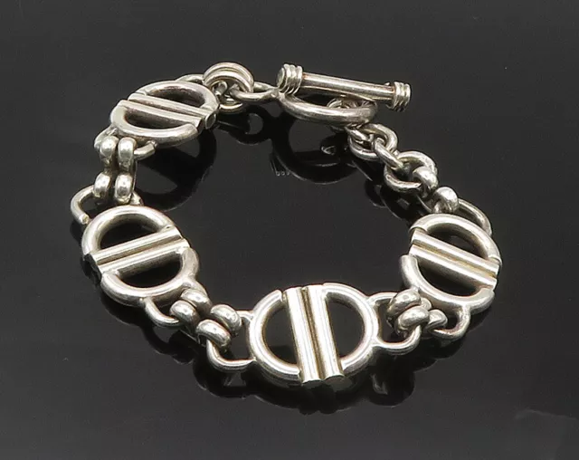 925 Sterling Silver - Vintage Shiny Smooth Anchor  Link Chain Bracelet - BT7722