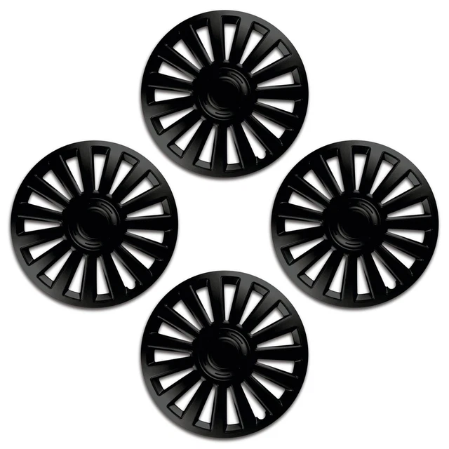 LUXURY BLACK 16 "  WHEEL TRIMS COVERS HUB CAPS 16 INCH 4 pcs SET
