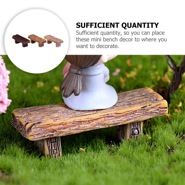 3Pcs Realistische Foto Prop Schöne Bank Decor Bench Modell Für Garten Modell 3