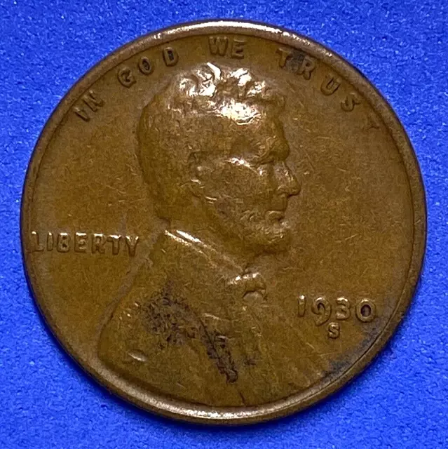 1930-S USA Lincoln Head One Penny - 1930 S Small US Wheat 1 Cent - FFF