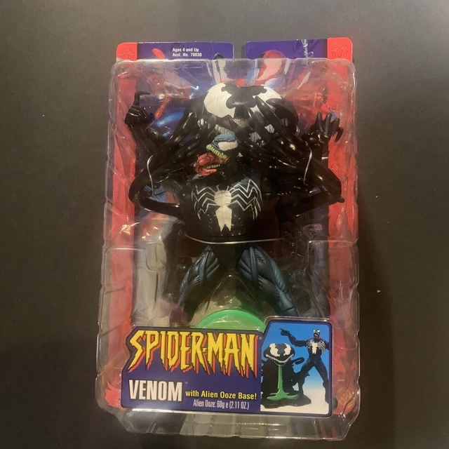 Marvel Spider-Man VENOM Action Figure Toy Biz 2002 W/ Alien Ooze Base new in box