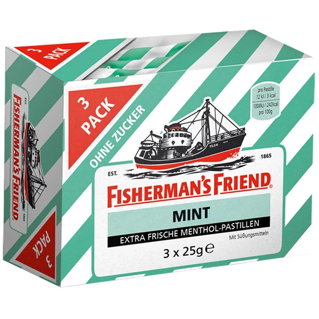 Pêcheur Ami Menthe Menthol Pastilles Sans Sucre 3 Sacs