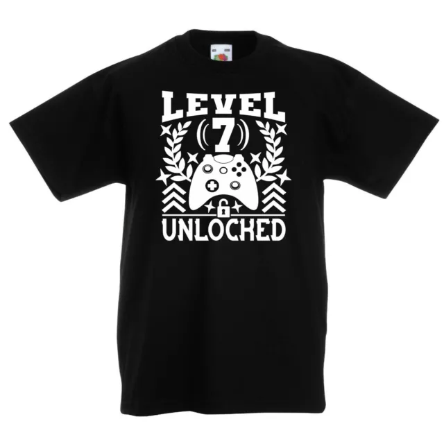 Boys 7th Birthday Gifts T Shirt Gaming TShirt Level 7 Unlocked 7 Years Old 2017