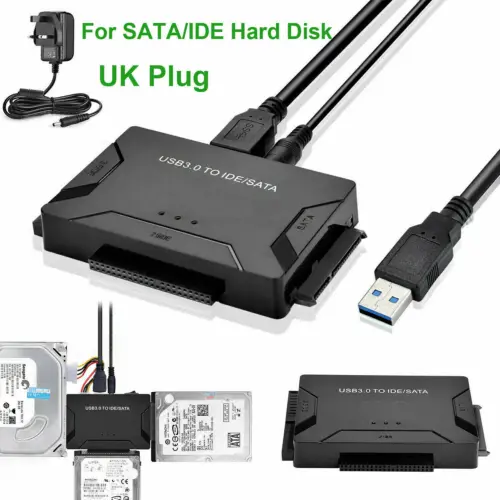 USB 3.0 to IDE & SATA Converter External Hard Drive Adapter 2.5"/3.5" Cable New