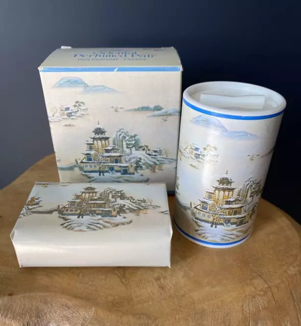 Vintage Avon Moonwind Oriental Perfumed Soap & Talc Set "Pagode" Boxed - Unused