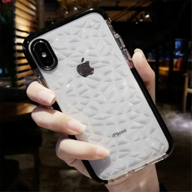 For iPhone 7 8Plus XR XS Max Case Clear Diamond Cute Shockproof Soft Cover Women