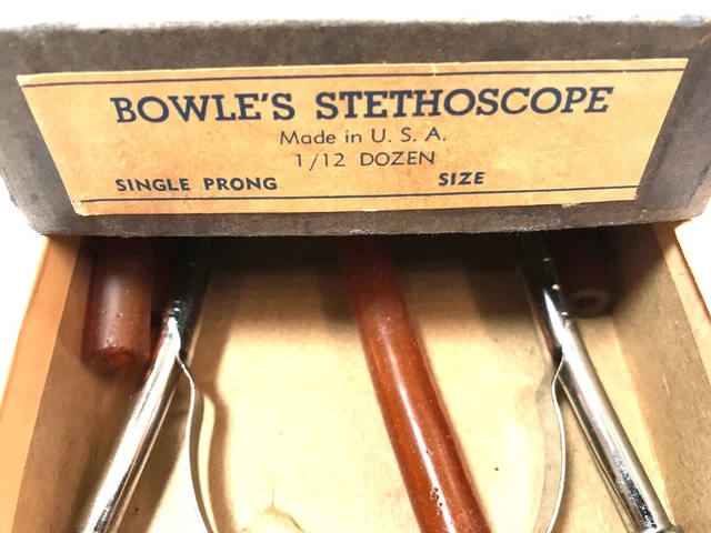 1950-1960's Vintage Bowles Stethoscope, USA / Orig. Box / FREE SHIP 3