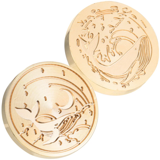 2pcs Romantic Whale Wachs Seal Stempel Kupfer Kopf Dichtungsstempelhüllgelager S