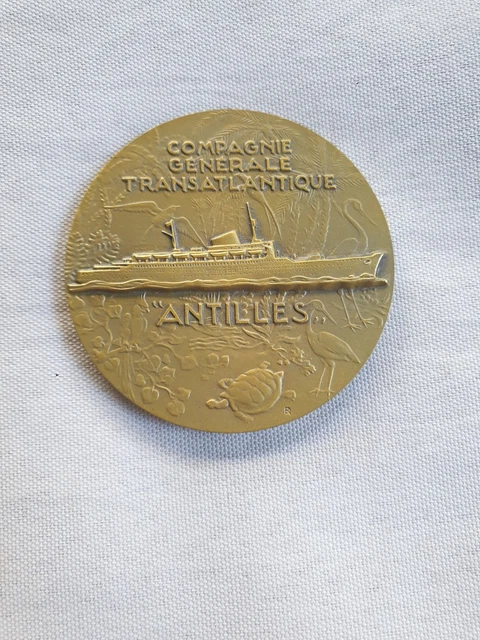 Médaille Argentine 1974 - Compagnie Générale Transatlantique Services Postaux - 171g