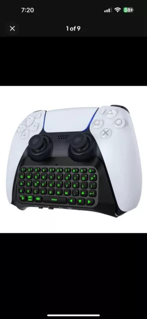 Keyboard for PS5 Controller with Green Backlight, Bluetooth Wireless Mini Keypad