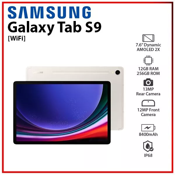 Samsung Galaxy Tab S9 Tablet with Bluetooth S Pen, Android, 12GB RAM,  256GB, Wi-Fi, 11, Beige