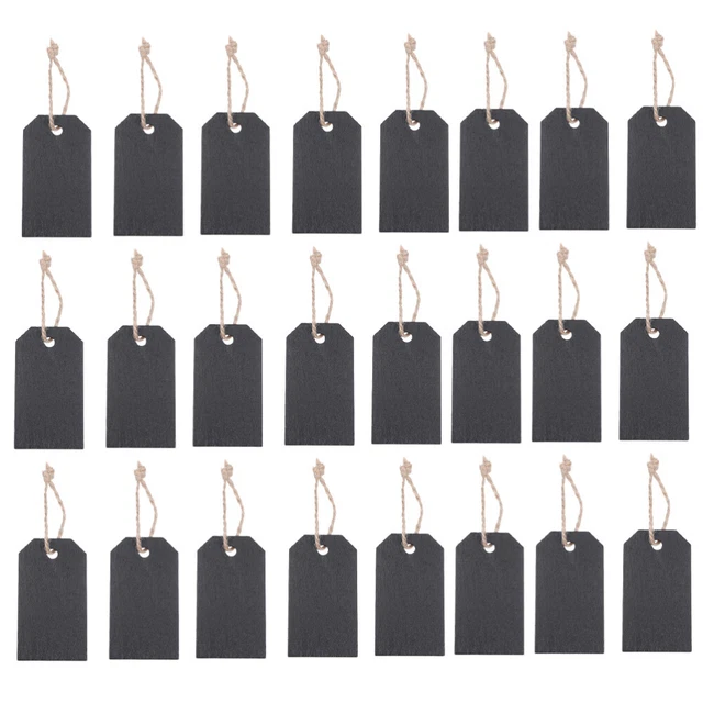 150 Sets Bois Copeaux De Carrés Étiquettes Cadeaux Tableau Noir