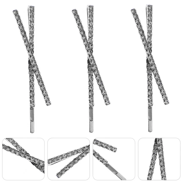 3 Pcs Rhinestone Hair Decors Bobby Pin Womens Hair Clips Korean