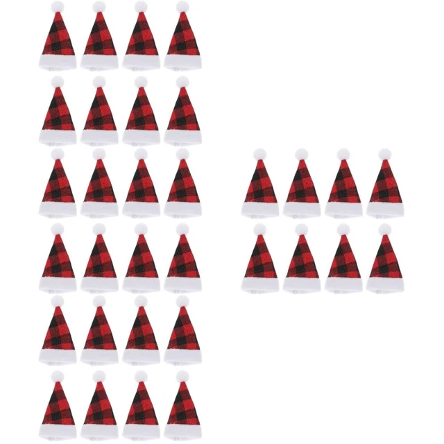 32 PCs Mini Navidad Gorro Navidad Botellas de Vino Cubierta Nieve