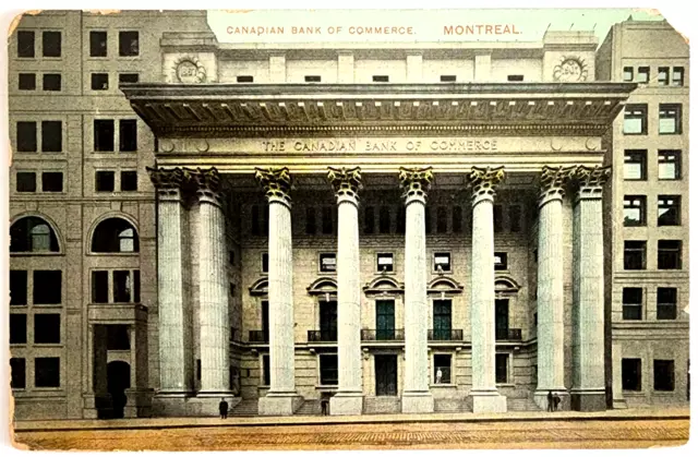 Canada Postcard Canadian Bank Of Commerce Montreal Canada 1915