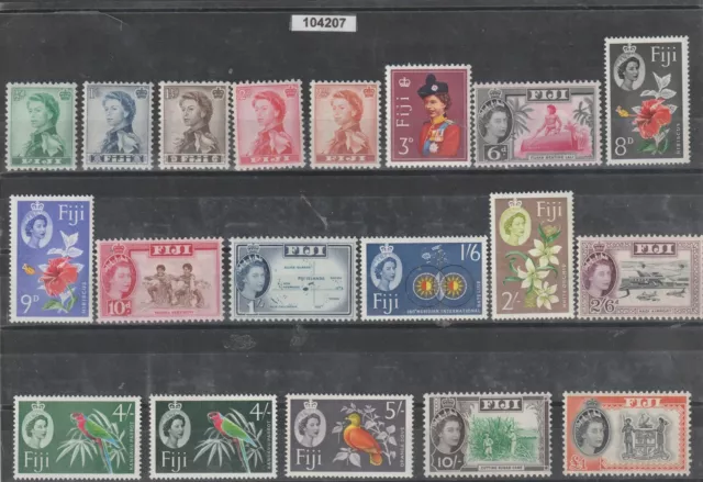 Fiji 1961-67 Def Elizabeth II Sujets Différents 18 V + 1 Vmnh Yv 155-69+166aa M