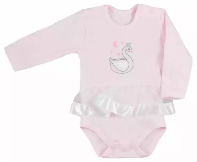 100% Cotton Baby girls Long Sleeve Bodysuits TUTU 0 - 9 months NEW SWAN