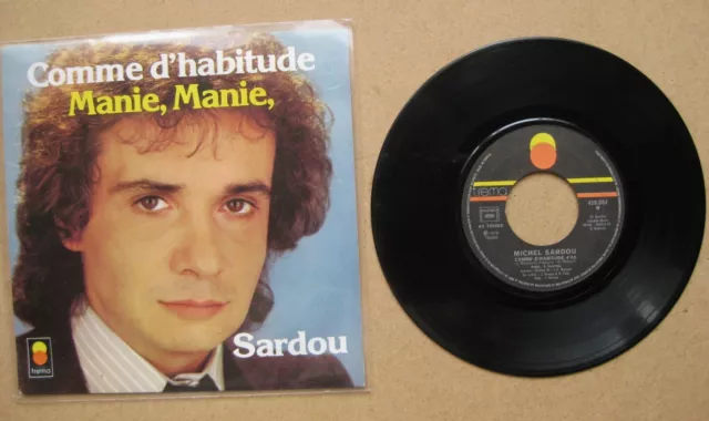 MICHEL SARDOU  Comme d'habitude  45 Tours Single disque Vinyle 45T