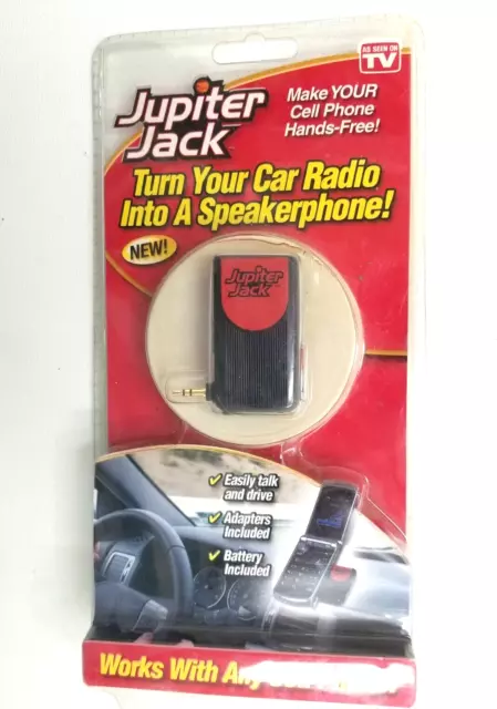 Jupiter Jack Works With Cell Phones Universal Car Radio Speakerphone ~New Sealed