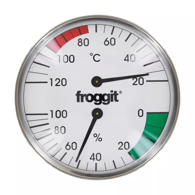 froggit Saunathermometer Edelstahl Temperatur Luftfeuchte - Zustand: Neu