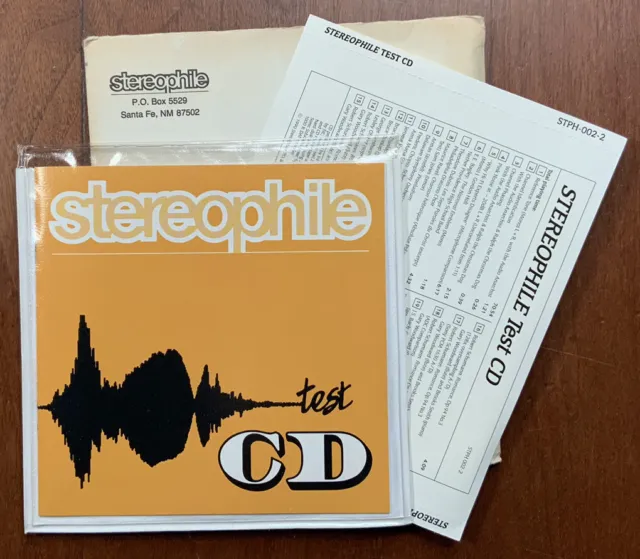 STEREOPHILE Test CD Gary Woodward James Johnson 1990 W/ Original Envelope NM