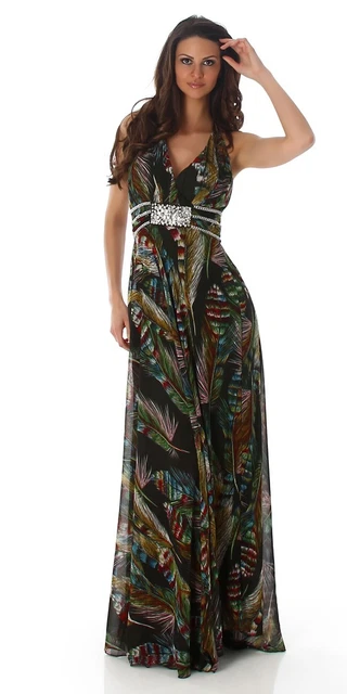 Abito Donna Elegante Cerimonia Lungo Sexy Gipsy Vintage da Sera Cocktail Vestito 3