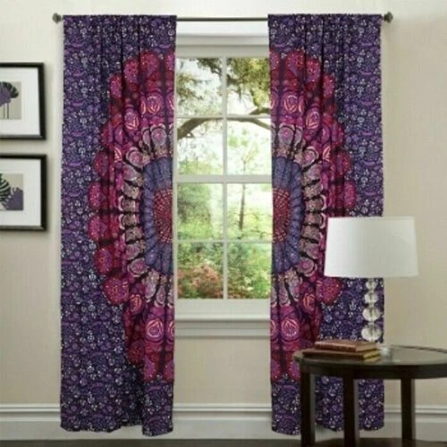Mandala Indiano Finestra Tenda Balcone Cotone Drappo Trasparenze Mantovana