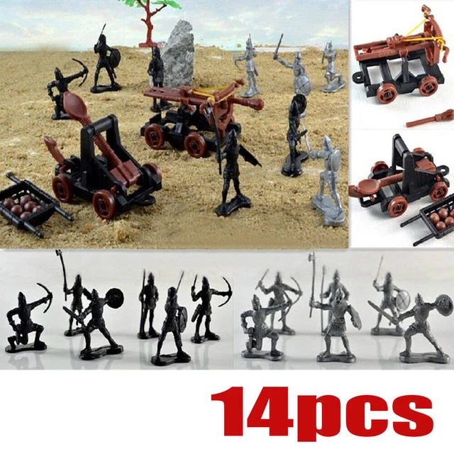 28-teiliges Ritter-Figuren-Set – Kleine Soldaten Mit Pferden, Aus Kunststoff, Für Sandkasten & Deko