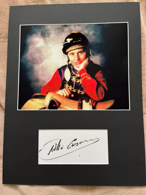Willie Carson Champion Jockey Horse Racing Signed Card Mounted UACC RD