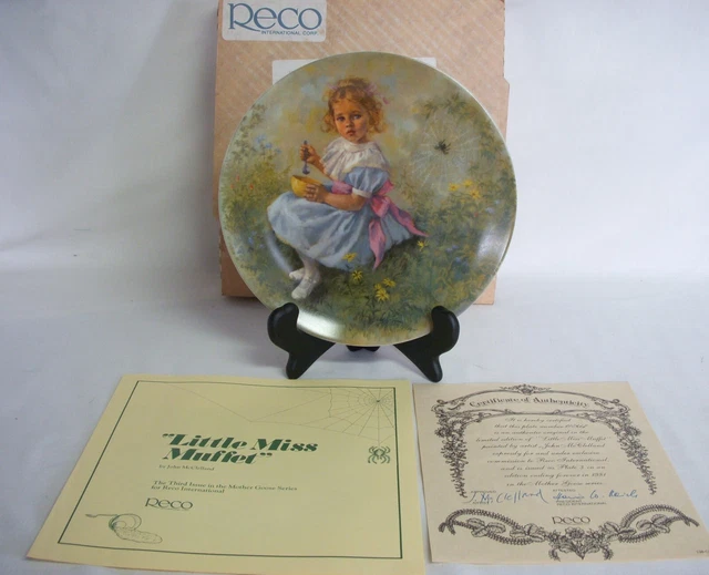 Vintage 1981 Little Miss Muffet Collectible Plate John McClelland Reco