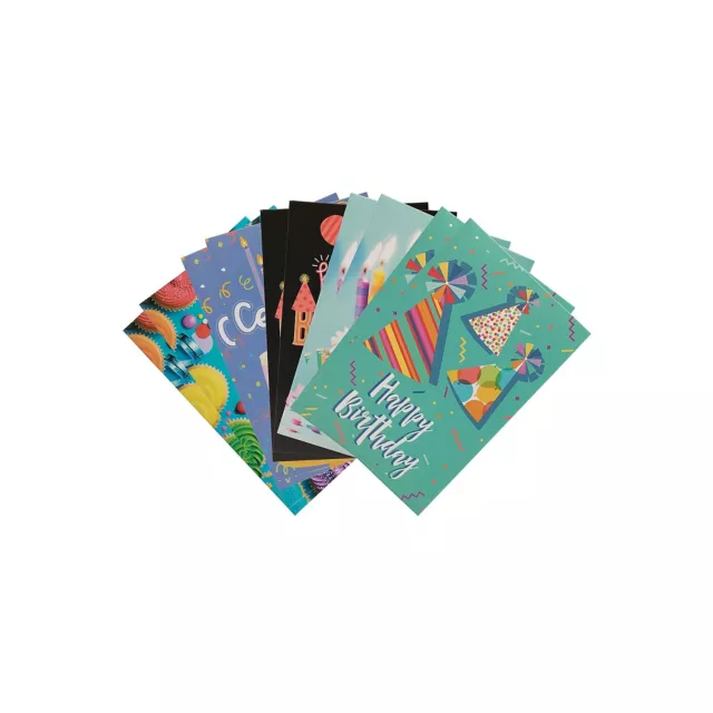 JAM PAPER Assorted Birthday Cards & Matchings Envelope Set 4 x 6 Birthday Bash
