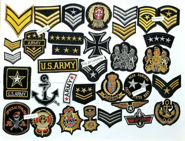 Embroidered Military Army NASA style Iron On Sew On Patches Badges Various style