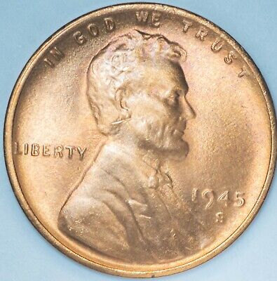 1945 S Lincoln Wheat Cent Penny 1c Select - Gem BU Uncirculated