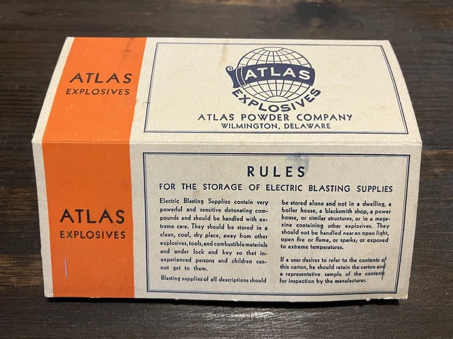 1933 Atlas Explosives Powder Company Wilmington Delaware Heavy Cardboard Piece