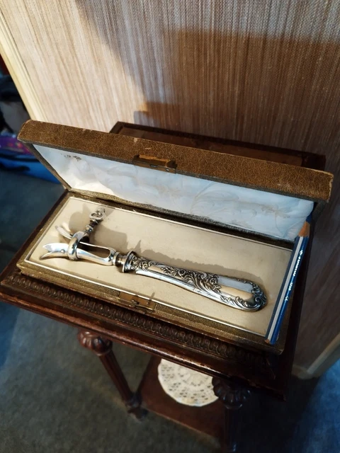 ANCIEN PINCE A Gigot Manche Argent Massif Minerve EUR 45,00 - FR