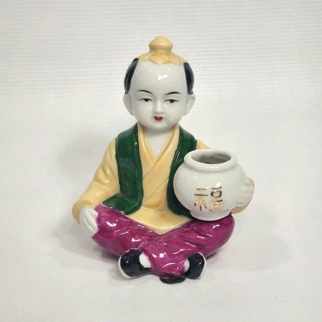 Vtg. Japanese Porcelain 5.25" PEKING EAST BY MANN Asian Boy's Figurine