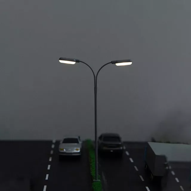 Zweikopflampe N Maßstab Modell LED Straßenbeleuchtung realistische Beleuchtung