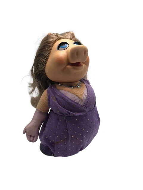 Vintage 1980 Fisher Price Hensen Muppets Ms. Piggy 14” Doll On Metal Pedestal