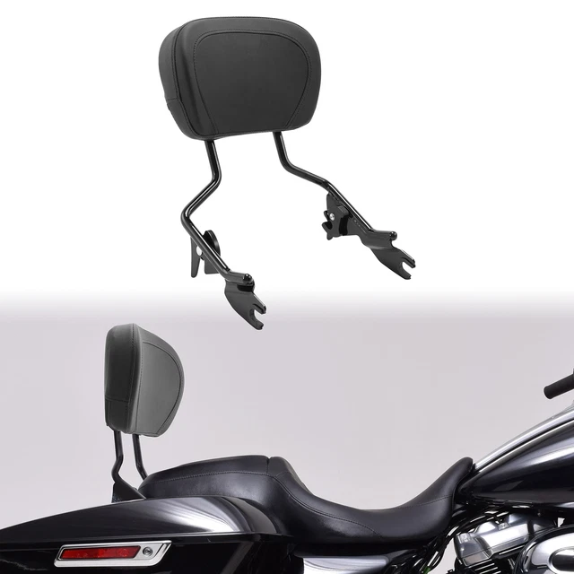 Sissy Bar Passenger Backrest Black Fit For Harley Touring Road Glide King 09-23