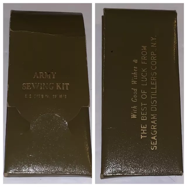 ORIGINAL WWII US Army Sewing Kit - Good Luck From Seagram Distillers ...