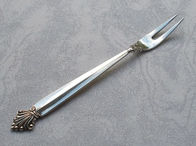 Ancienne fourchette à sculpter Georg Jensen en bois/acier inoxydable 13
