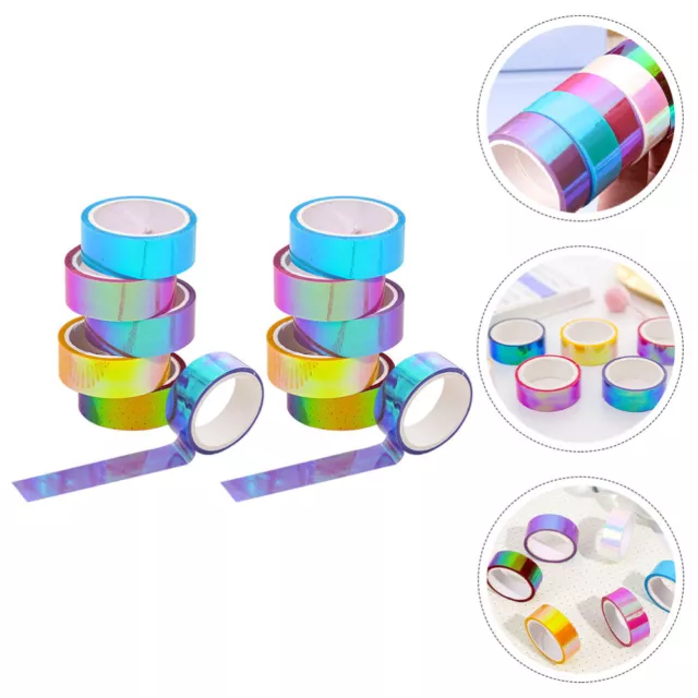 12 Rolls Holographic Washi Tape - Rainbow Paper Crafts