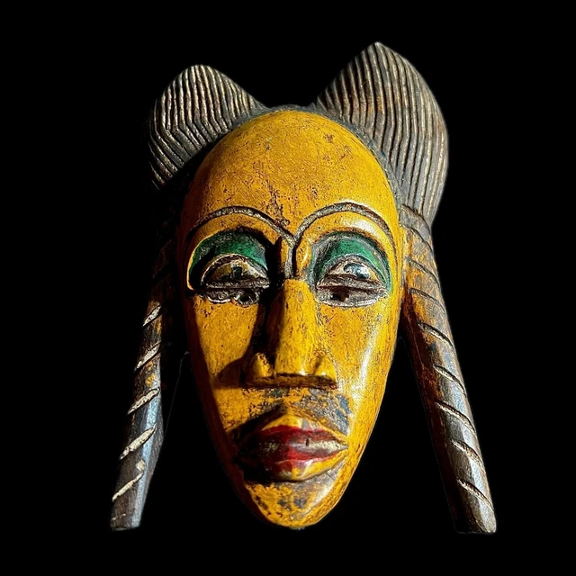 VINTAGE HAND CARVED Wooden Tribal African Art Face Mask African Guro
