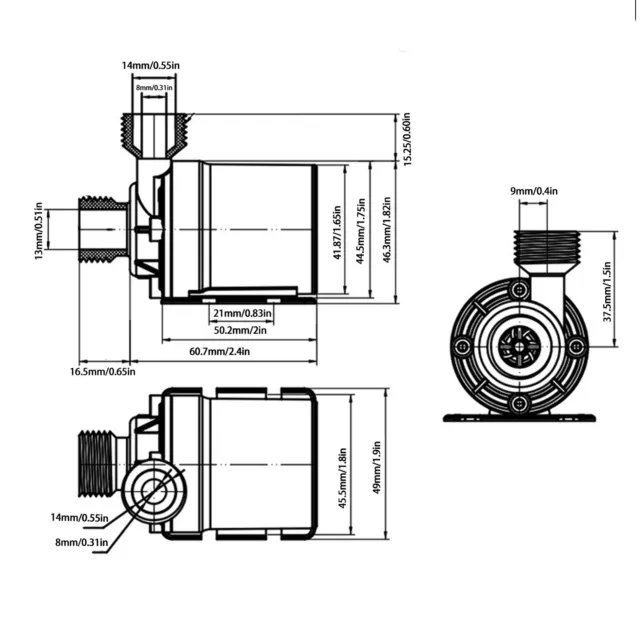 (DC 12V 19W)Pompe à Eau Pour Machine à Glace Pompe Miniature De Circulation D 2