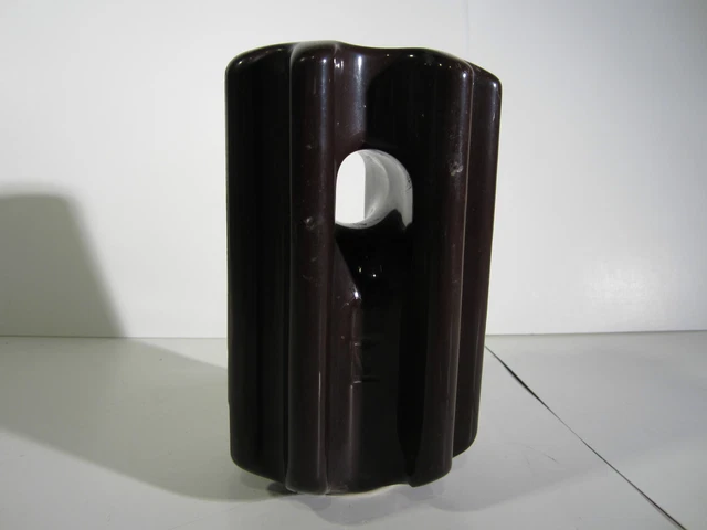 Vintage VICTOR Porcelain Insulator Guy Strain Brown V Locke 1935-1953 5 1/2"